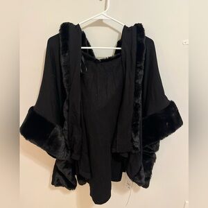 Jessica McClinton Hooded Faux Fur Mink Kimono